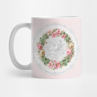 Wreath of flowers with a cherub Mug